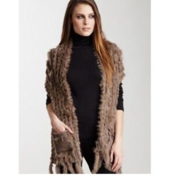 Mischa Barton Jackets & Blazers - NWOT Mischa Barton The Aspen rabbit fur Waistcoat